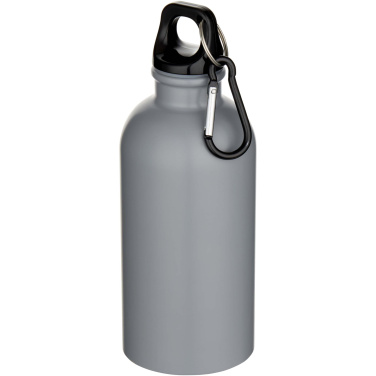 Logo trade mainostuotet tuotekuva: Oregon 400 ml:n RCS-sertifioitu, yksiseinämäinen, ruostumattomasta teräksestä valmistettu vesipullo karabiinihaalla
