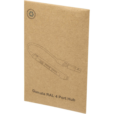 Logotrade liikelahjat kuva: Alkaid 4-porttinen kierrätetystä alumiinista valmistettu USB-A- ja Type-C-keskitin, jossa kaksi sisääntuloa