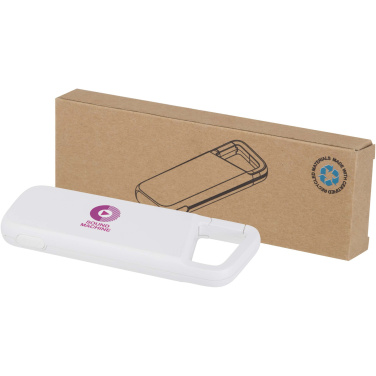 Logotrade liikelahja mainoslahja kuva: Alkes 5 000 mAh:n ja 12 W:n kierrätysmuovista valmistettu vedenkestävä varavirtalähde jousihaalla