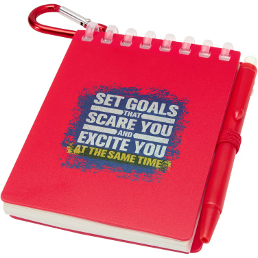 Logo trade mainostuotet tuotekuva: Lig Mini kierrätetystä muovista valmistettu pehmeäkantinen muistikirja ja kuulakärkikynäsetti (musta muste)