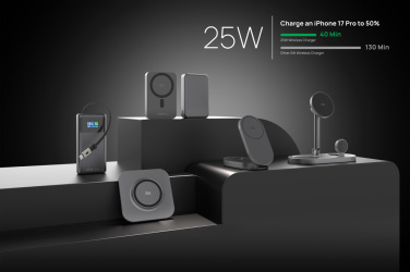 Logotrade liikelahjat mainoslahjat tuotekuva: Quantum ultra-nopea 10 000 mAh magneettinen 25 W powerbank.