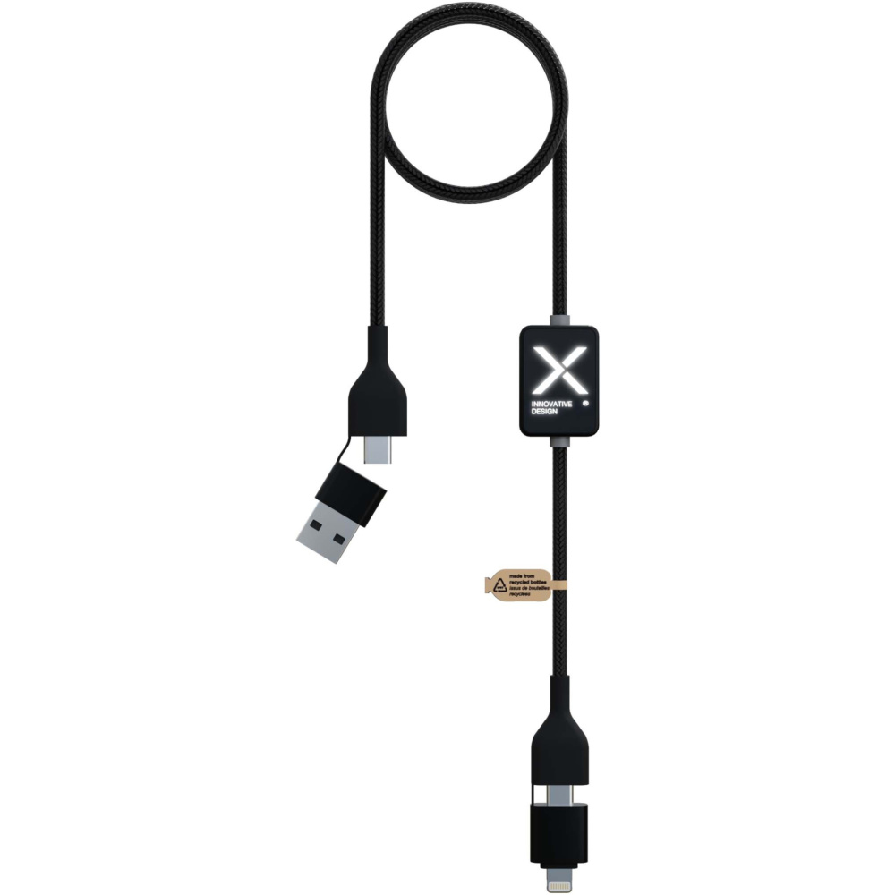 Logo trade mainoslahjat ja liikelahjat kuva: SCX.design C32 latauskaapeli, jossa on valaistu logo ja kytkin valolle, 60 W