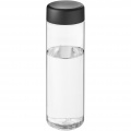 H2O Active® Vibe 850 ml vandens butelis su užsukamu dangteliu, Skaidrus / vientisas juodas