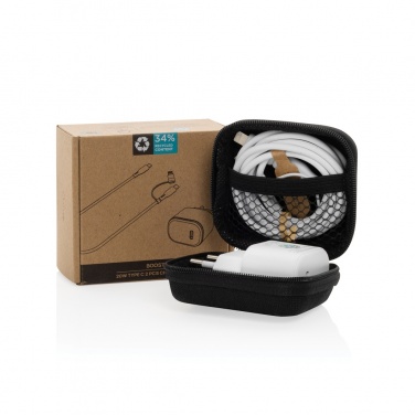 Logotrade verslo dovanos nuotrauka: Boost RCS reycled PET 20W tipo C 2 vnt įkrovimo rinkinys