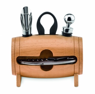 Logotrade dovana nuotrauka: 4 vnt vyno rinkinys mediniame stove