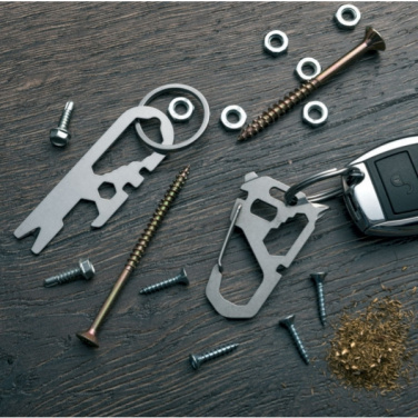 Logotrade dovana nuotrauka: Daugiafunkcinis raktų pakabukas ANTISANA Schwarzwolf