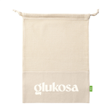 Logotrade dovana nuotrauka: Natura Organic GOTS tinklinis krepšys (120 g/m²) vaisių maišelis