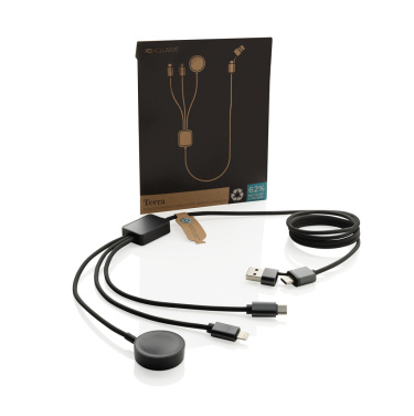 Logotrade dovana nuotrauka: Terra RCS rPET 6-in-1 įkrovimo laidas su laikrodžio įkrovikliu