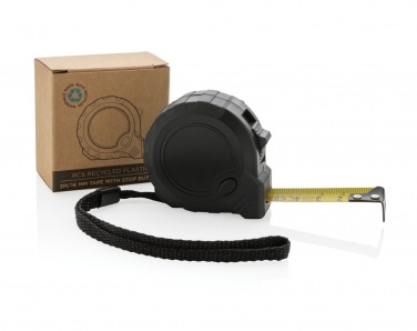 Logotrade Ideja dāvanas foto: RCS pārstrādāta plastmasas 3M/16 mm lente ar apturēšanas pogu