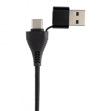 Logotrade logo dāvanas foto: Saistīt RCS otrreizēji pārstrādātas plastmasas un bambusa divu ievades USB centrmezglu