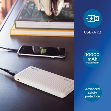 Logotrade korporatīvās dāvanas foto: Philips 10 000 mAh plānā jaudas banka