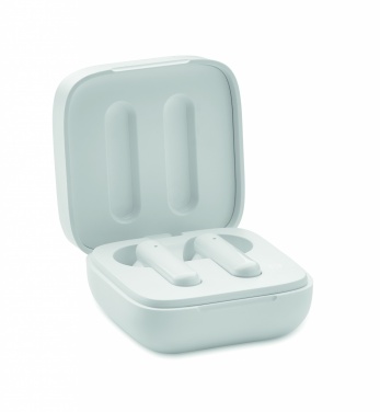 Logotrade korporatīvās dāvanas foto: TWS austiņas ar saules bateriju lādētāju