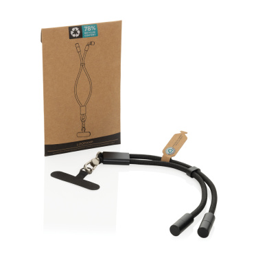 Logotrade Ideja dāvanas foto: LoopAmp RCS RPET regulējama telefona siksniņa ar 60 W kabeli