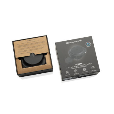 Logotrade biznesa dāvanas foto: Urban Vitamin Goleta 2-in-1 15W magnētiskais bezvadu lādētājs