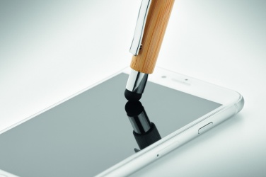 Лого трейд pекламные подарки фото: Бамбуковая шариковая ручка с синими чернилами