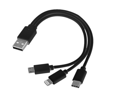 Логотрейд pекламные подарки картинка: Кабель USB 3 в 1 тип c + micro USB + lightning