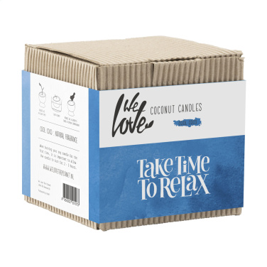 Лого трейд бизнес-подарки фото: Свеча «Мы любим планету» с кокосом