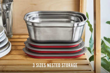 Логотрейд pекламные продукты картинка: Черный + Blum набор из 3-х контейнеров для хранения еды (маленький, средний, большой)