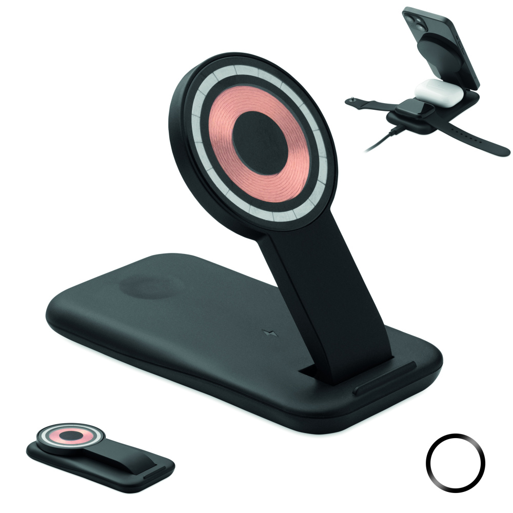 Логотрейд pекламные продукты картинка: 3 in 1 wireless charger 15W