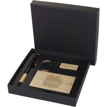 Лого трейд pекламные cувениры фото: Подарочный набор Minka из шариковой ручки, брелока и держателя RFID-карты из переработанного алюминия, сертифицированного согласно RCS