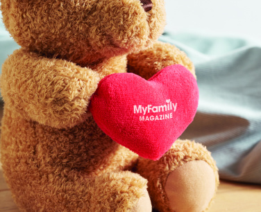 Логотрейд pекламные подарки картинка: Teddy bear with heart 23cm