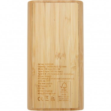 Logotrade kampanjprodukter bild: Tulda 20,000 mAh powerbank i bambu