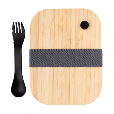 Logotrade profilreklam bild: Lunchlåda i glas med bambulock