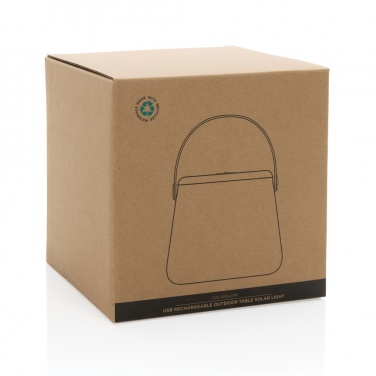 Logotrade reklamprodukter bild: SolarGlow USB återuppladdningsbar outdoor-lampa RCS plast