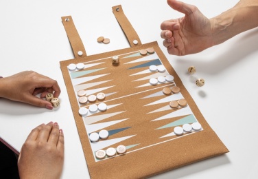 Logotrade profilreklam bild: Britton kork hopvikbart backgammon och dam-spel
