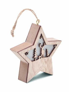 Logotrade profilprodukter bild: MDF-julstjärna med ljus