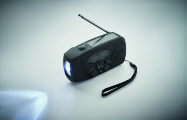 Logotrade profilprodukter bild: Bärbar radio med LED-ficklampa