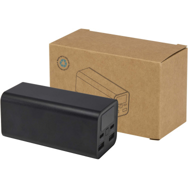 Logotrade kampanjprodukter bild: Acamar 20 000 mAh 70 W powerbank för bärbar dator av återvunnen aluminium