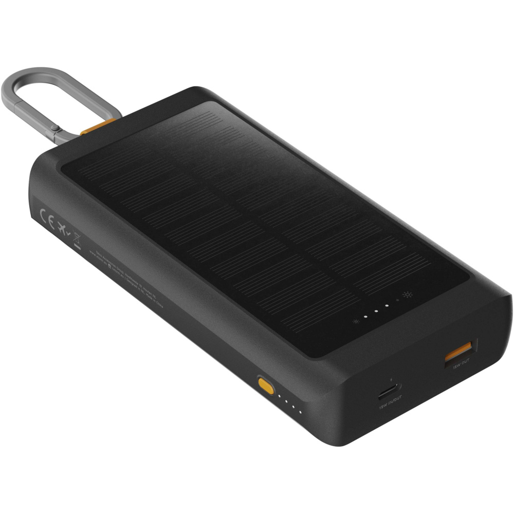 Logotrade presentreklam bild: Xtorm XG2S101 Go2 10 000 mAh 15 W solcellsdriven powerbank med belysning