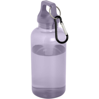 Logotrade reklamprodukter bild: Oregon 400 ml vattenflaska av RCS-certifierad återvunnen plast med karbinhake