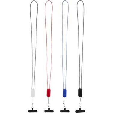 Logotrade kampanjprodukter bild: Anser logoband för smartphone av återvunnen plast med inbyggd 5-i-1-kabel på 27 W