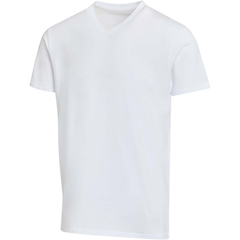 Logotrade kampanjprodukter bild: Balfour kortärmad v-ringad unisex-T-shirt